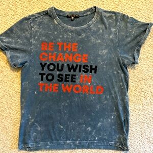 “Be The Change” Tshirt - Blue tie dye - Large